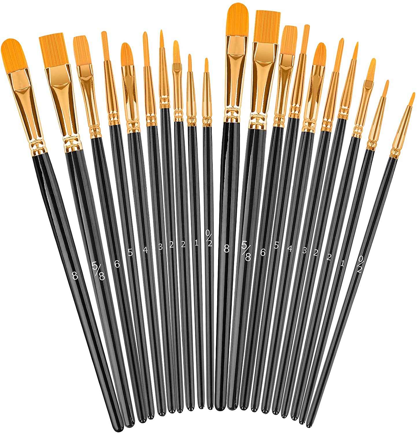 Paint Brushes Set, 2Pack 20 Pcs Paint Brushes for Acrylic Painting
